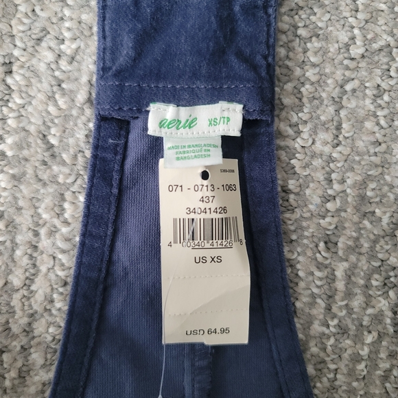 NWT Aerie Velvet Overalls Size XSmall In Blue - Picture 8 of 8